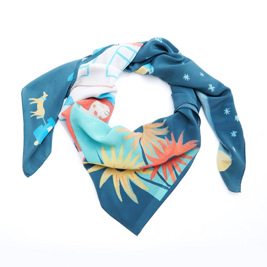 Diamond Bessie - silk scarf based on a book - LAST TWO scarves - Jokamin