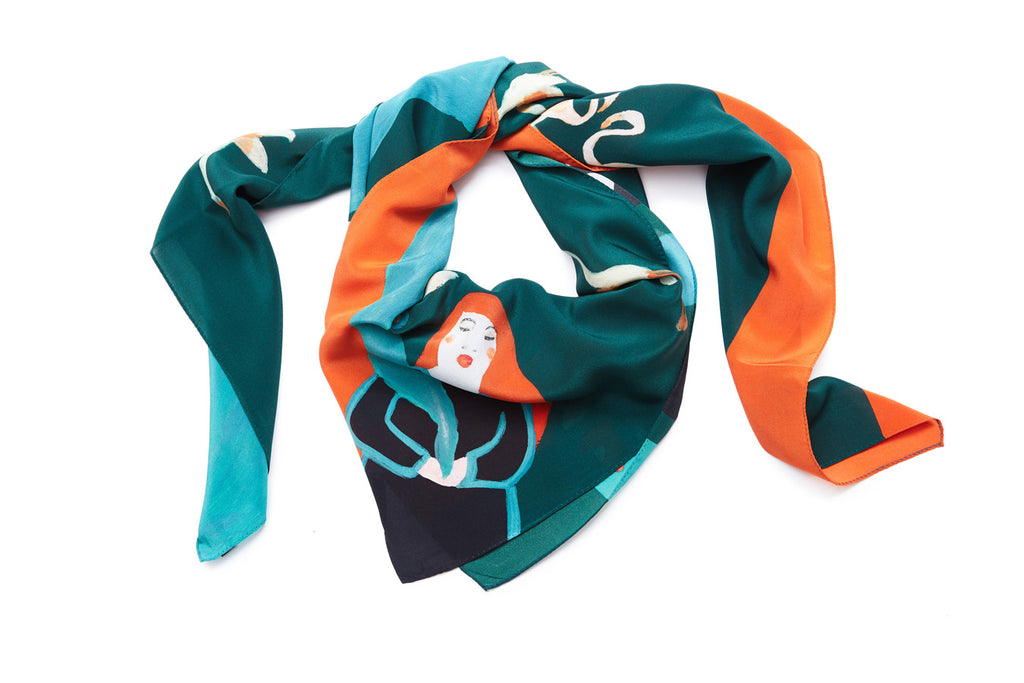 Protector - silk scarf 1 LEFT scarves - Jokamin