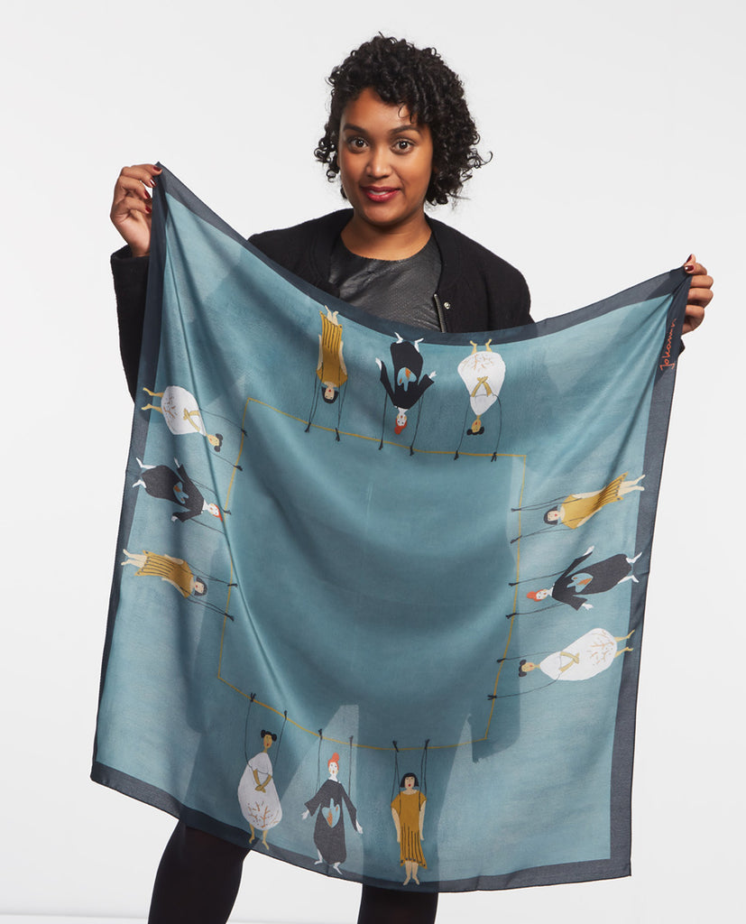 Marionettes - silk scarf scarves - Jokamin