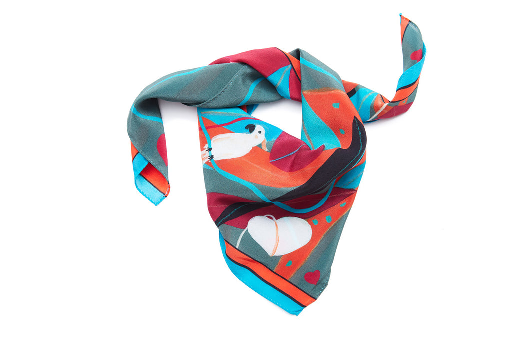 Eden - small silk scarf 1 LEFT scarves - Jokamin